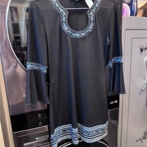 White House Black Market Black and Blue Dress